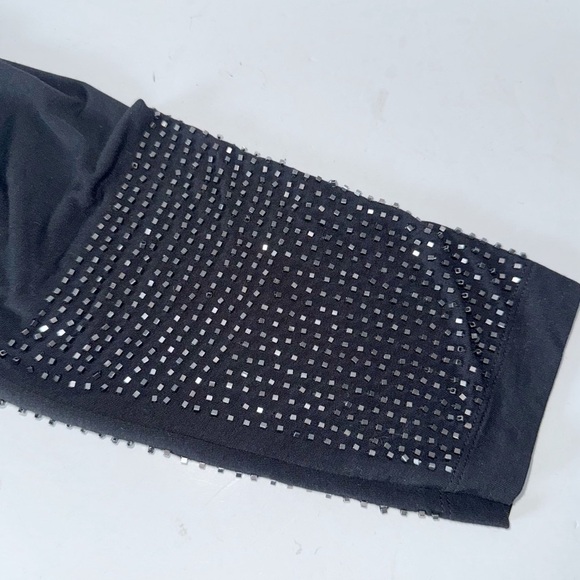 Elie Tahari Black Drapey Back Beaded Cuffs Sz XL - Picture 6 of 13